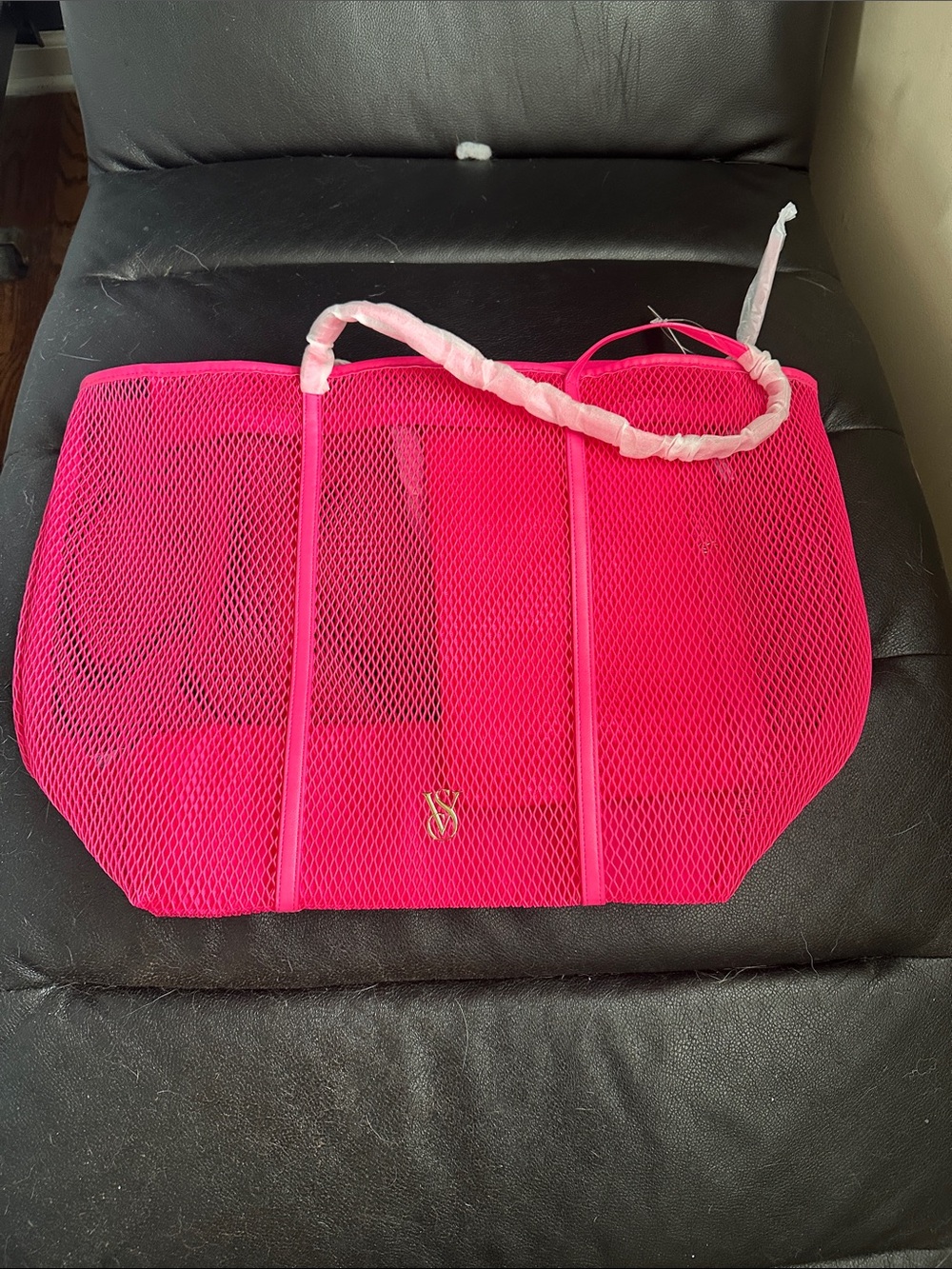 Victoria's Secret Hot Pink Mesh Tote Bag